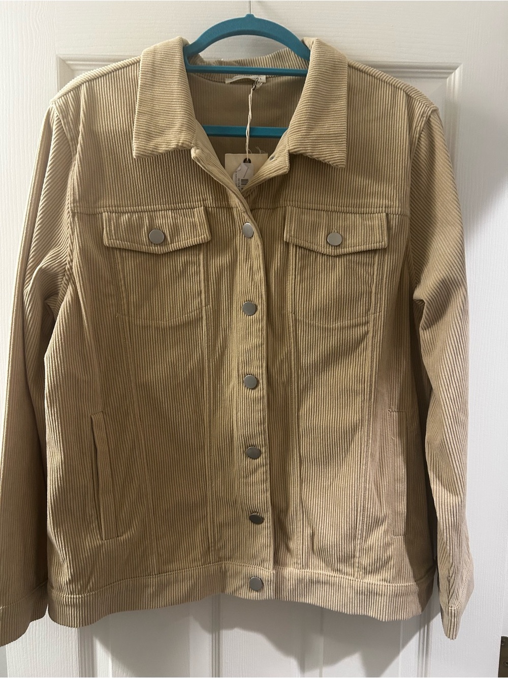 by the way. Beige Corduroy Jean Jacket